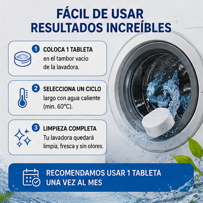 ERASE PURE™ – Tabletas Limpiadoras para Lavadora